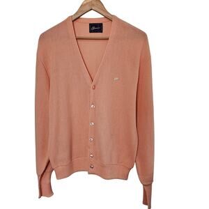 Vintage Arnie Cardigan Womens XL Pink 70s Preppy Rockabilly Cottage Academia